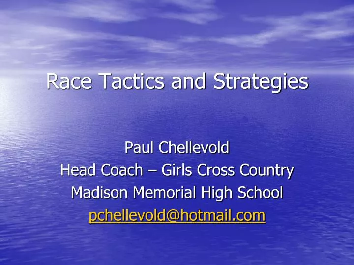 race tactics and strategies