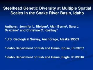 steelhead genetic diversity at multiple spatial scales in the snake river basin idaho