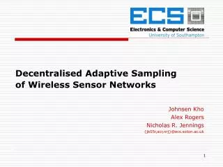Decentralised Adaptive Sampling of Wireless Sensor Networks
