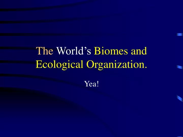 the world s biomes and ecological organization