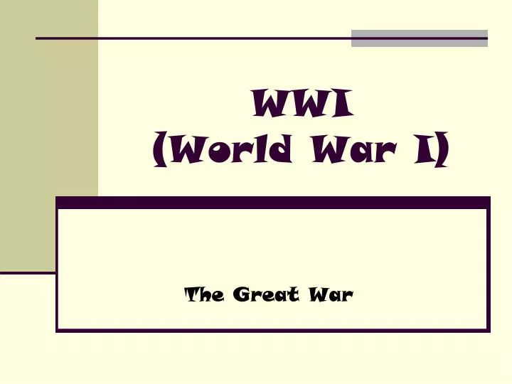 wwi world war i
