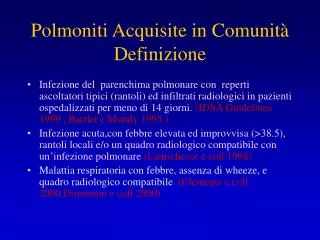 polmoniti acquisite in comunit definizione