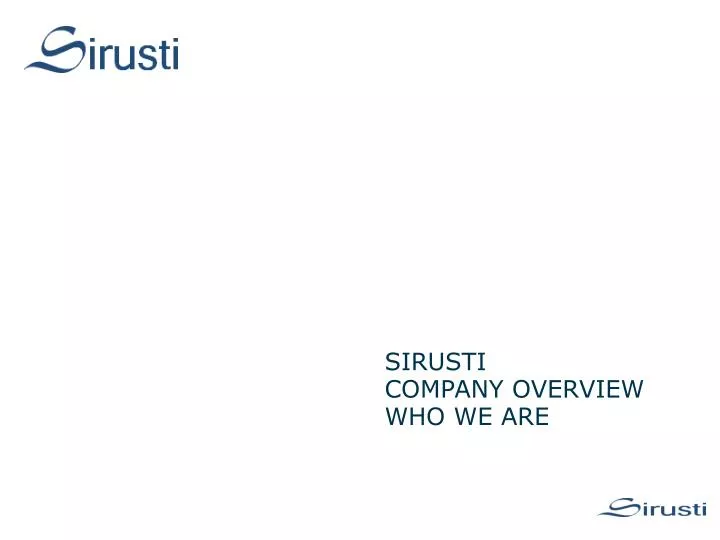 sirusti company overview who we are