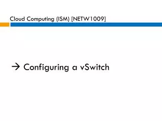 ? Configuring a vSwitch