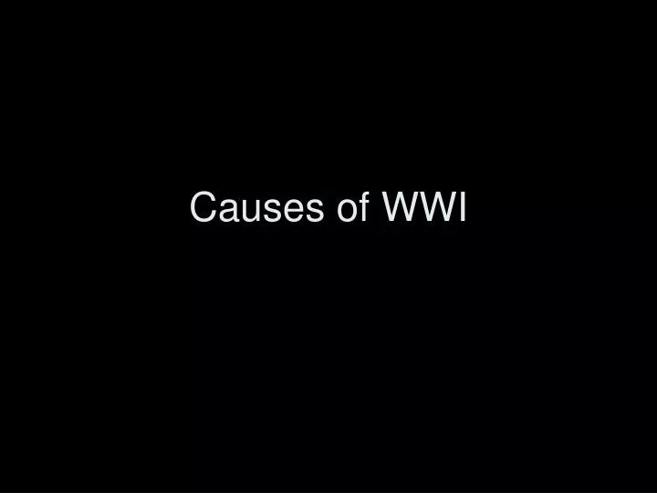 causes of wwi