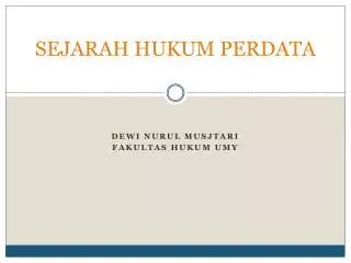 sejarah hukum perdata