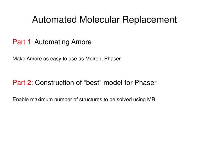 automated molecular replacement