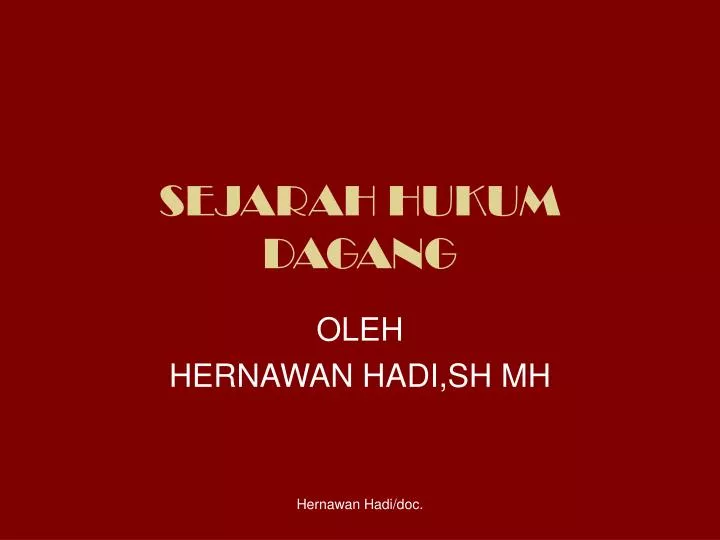 sejarah hukum dagang