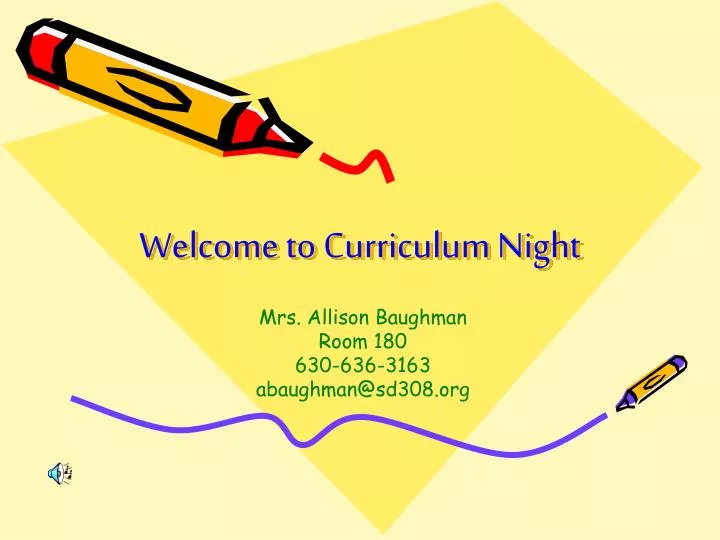 welcome to curriculum night