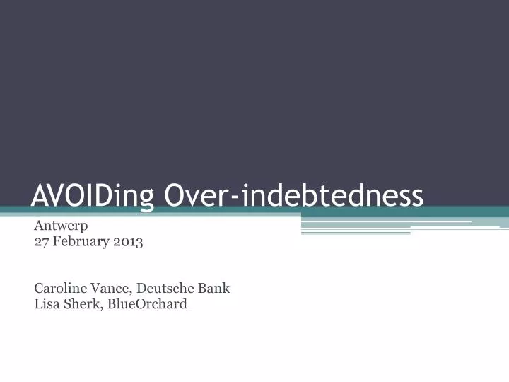 avoiding over indebtedness