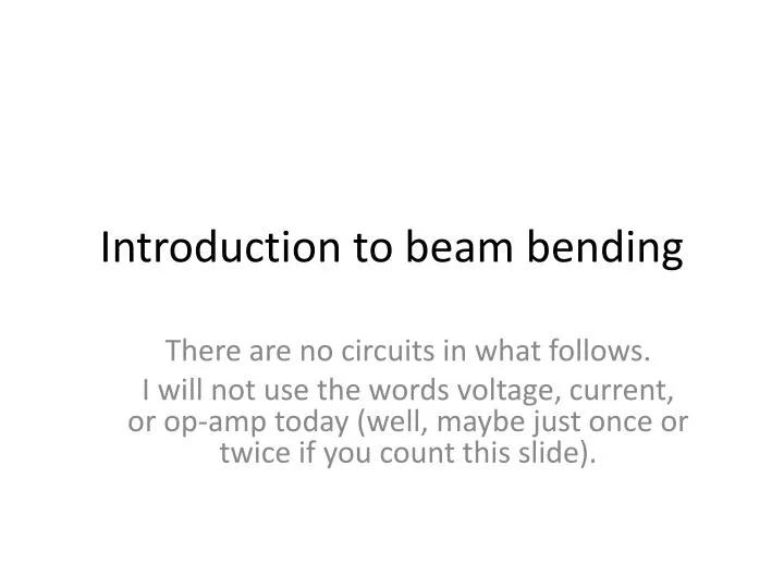 introduction to beam bending