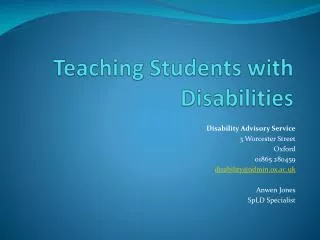 Teaching Students with Disabilities