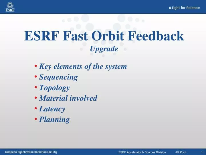 esrf fast orbit feedback upgrade