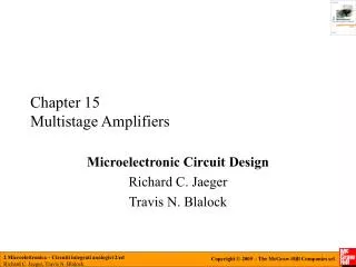 Chapter 15 Multistage Amplifiers
