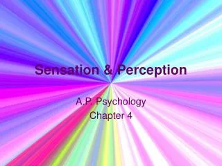 Sensation &amp; Perception