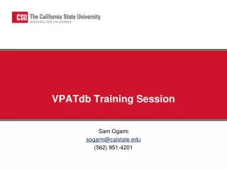 VPATdb Training Session