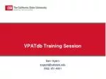 VPATdb Training Session - slide 1