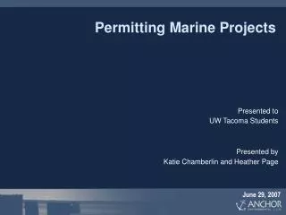 Permitting Marine Projects