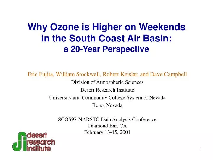 why ozone is higher on weekends in the south coast air basin a 20 year perspective