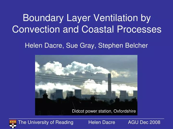 boundary layer ventilation by convection and coastal processes
