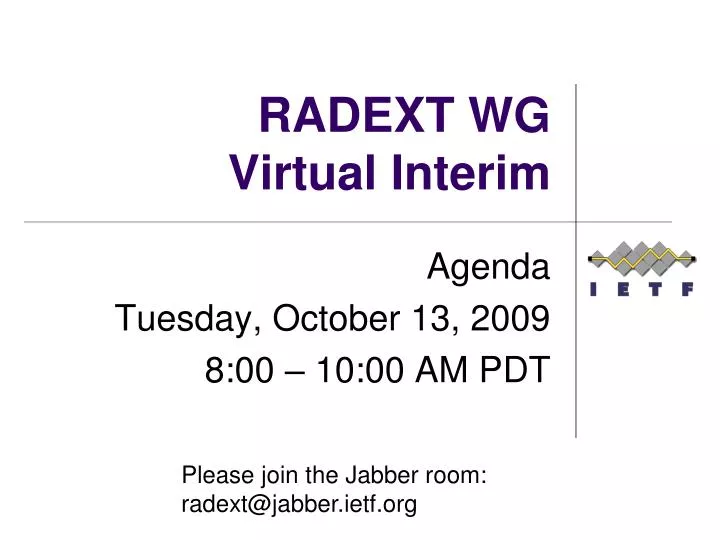 radext wg virtual interim