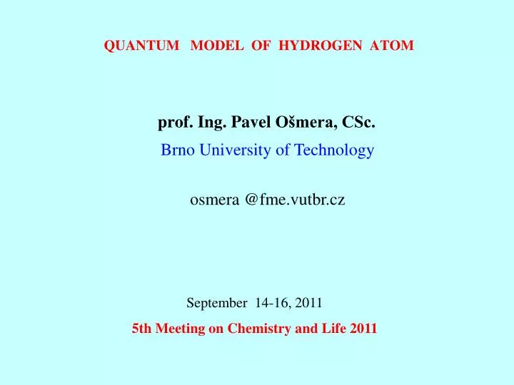 quantum model of hydrogen atom