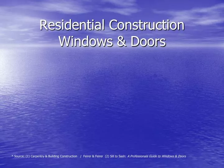 residential construction windows doors