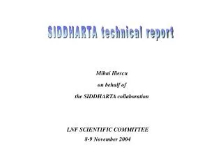 SIDDHARTA technical report