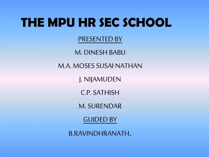 the mpu hr sec school