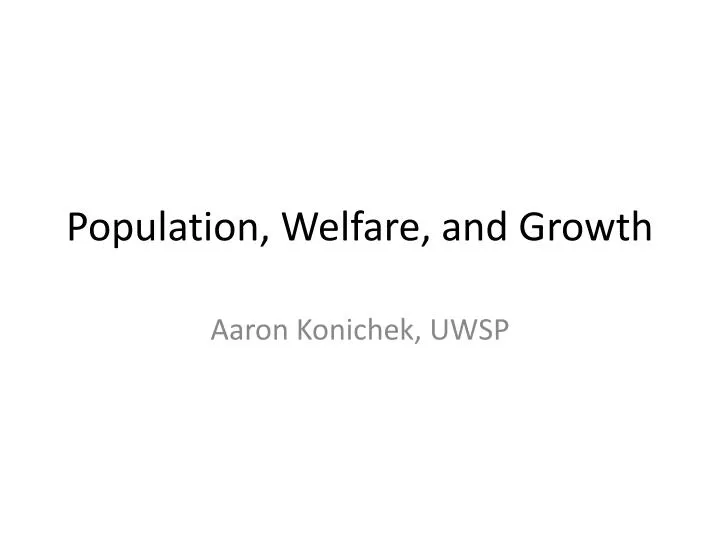 population welfare and growth