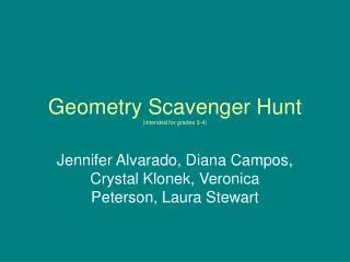 Geometry Scavenger Hunt (intended for grades 3-4)