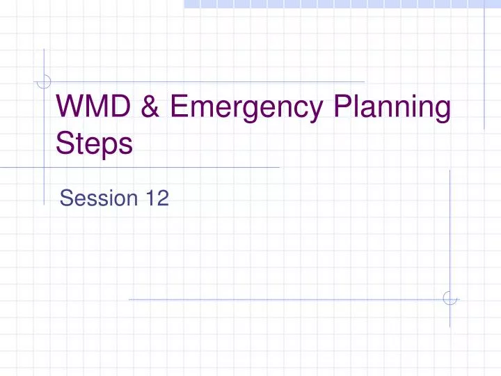 wmd emergency planning steps