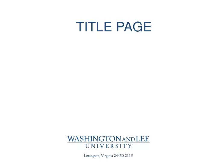 title page