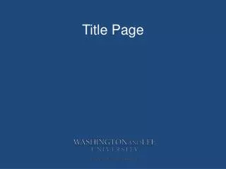 Title Page