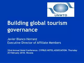Building global tourism governance