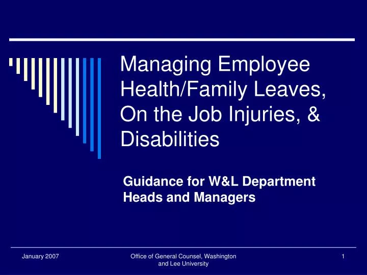 managing employee health family leaves on the job injuries disabilities