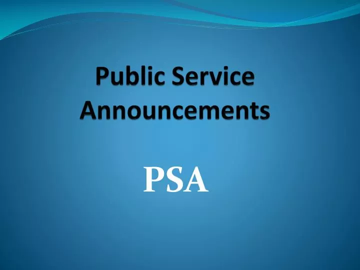 public service announcements