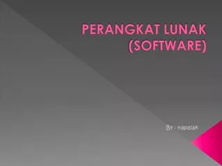 perangkat lunak software