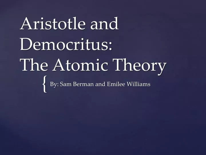 aristotle and democritus the atomic theory