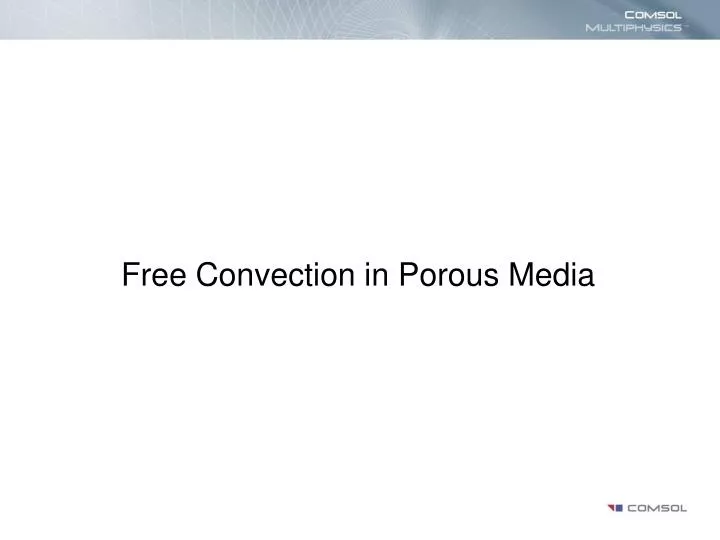 free convection in porous media