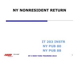 NY NONRESIDENT RETURN