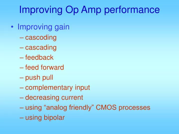 improving op amp performance