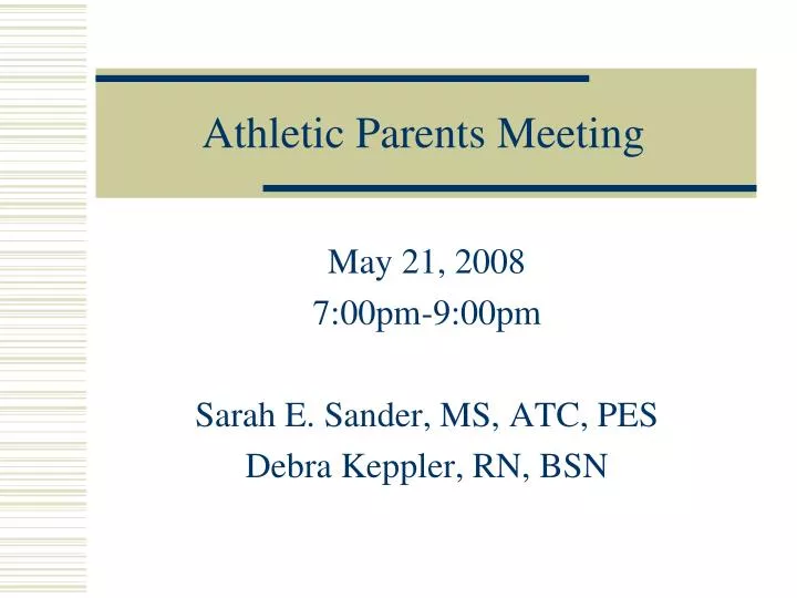 athletic parents meeting
