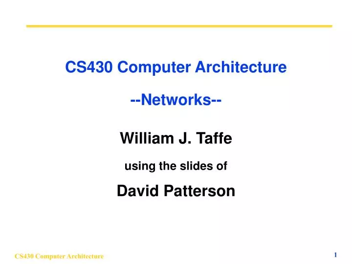 cs430 computer architecture networks