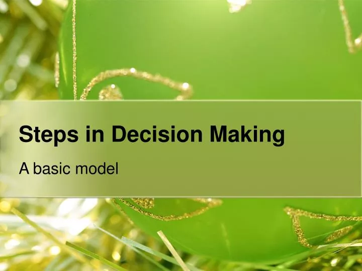 steps in decision making