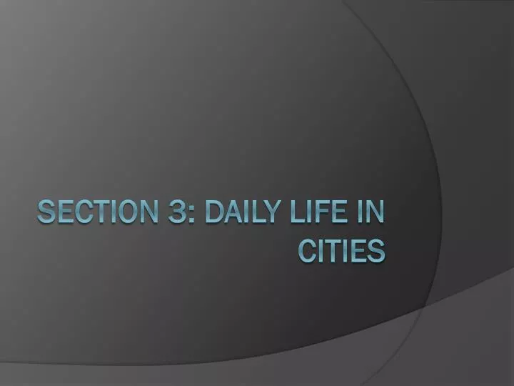 section 3 daily life in cities