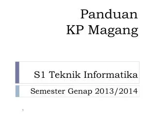 panduan kp magang s1 teknik informatika semester genap 2013 2014