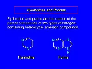 Pyrimidines and Purines