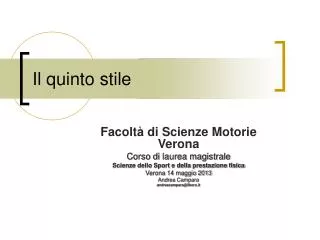 il quinto stile