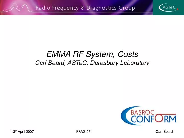 emma rf system costs carl beard astec daresbury laboratory